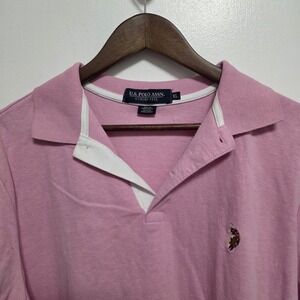 US POLO ASSN Polo Shirt Mens XL Pink Luxury Feel Embroidered Logo Golf Polo